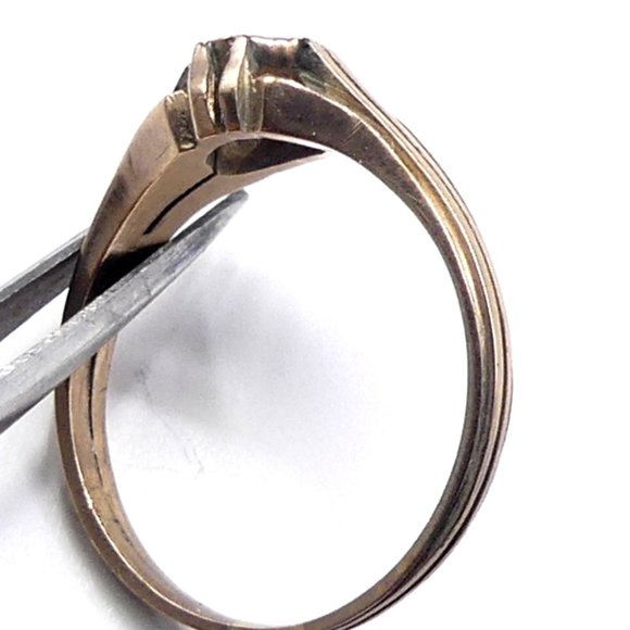 Antique 10k gold Georgian rose cut diamond foil ba - Picture 14 of 14